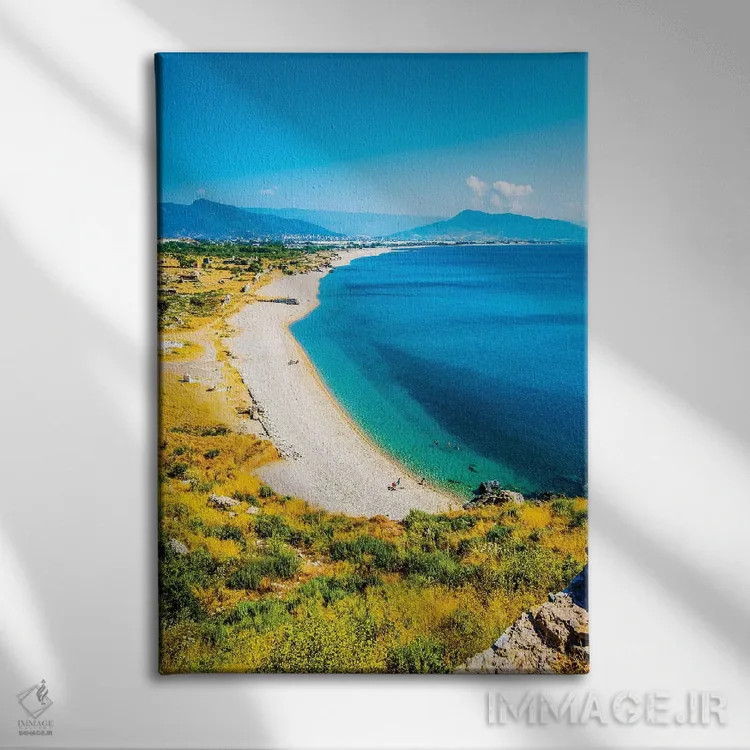 تابلو دکوراتیو دریای مدیترانه اثر نجدت دوزن - نمای روبهرو روی دیوار