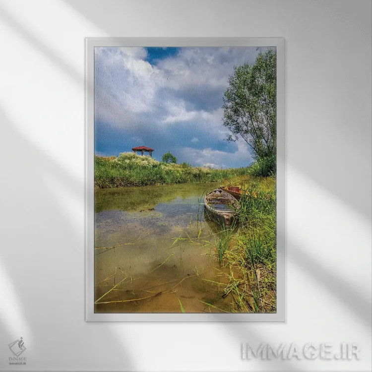 تابلو دکوراتیو دریاچه ابر ۳ اثر نجدت دوزن - نمای قابدار سفید