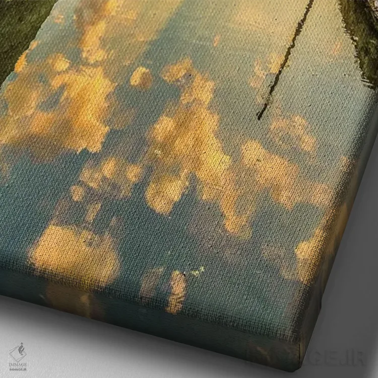 تابلو دکوراتیو قلعه آنامور اثر نجدت دوزن - نمای نزدیک بافت بوم