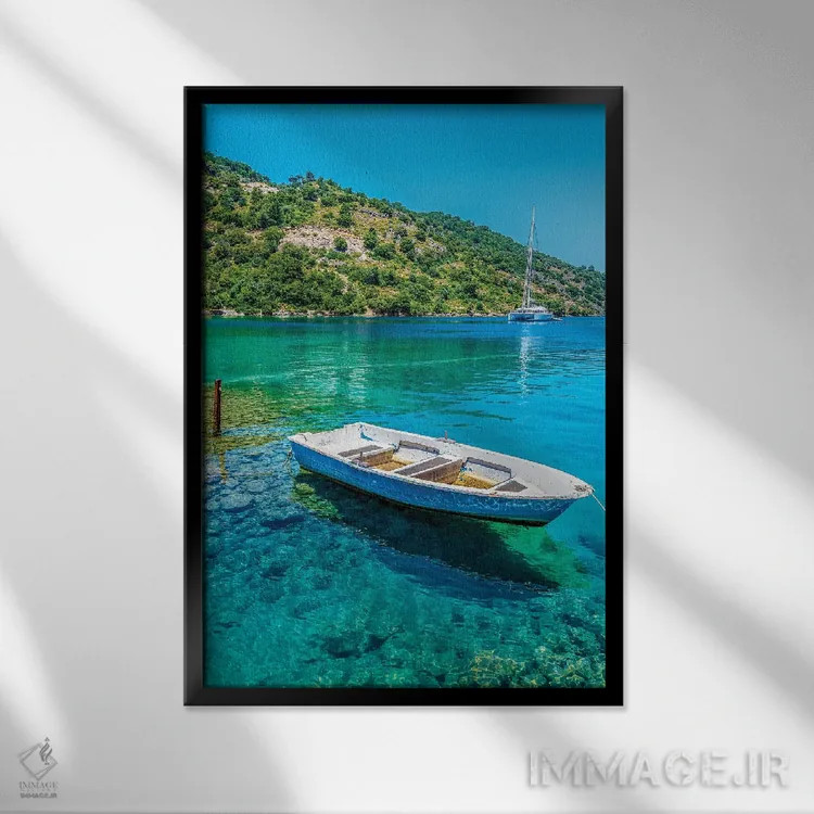 تابلو دکوراتیو آب زلال اثر نجدت دوزن - نمای قابدار مشکی