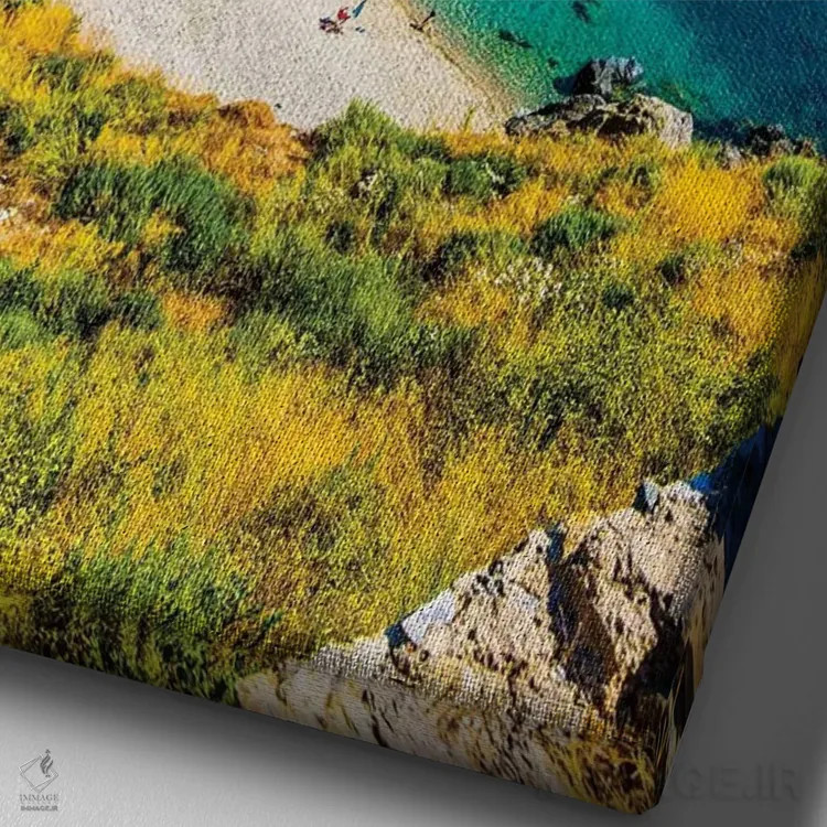 تابلو دکوراتیو دریای مدیترانه اثر نجدت دوزن - نمای نزدیک بافت بوم