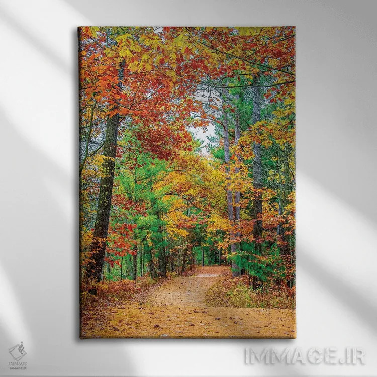 تابلو دکوراتیو جاده به سوی جنگل اثر نجدت دوزن - نمای روبهرو روی دیوار