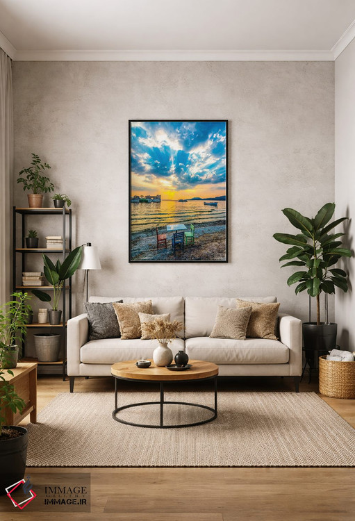 تابلو دکوراتیو غروب دریاچه ۳ اثر نجدت دوزن - D2B