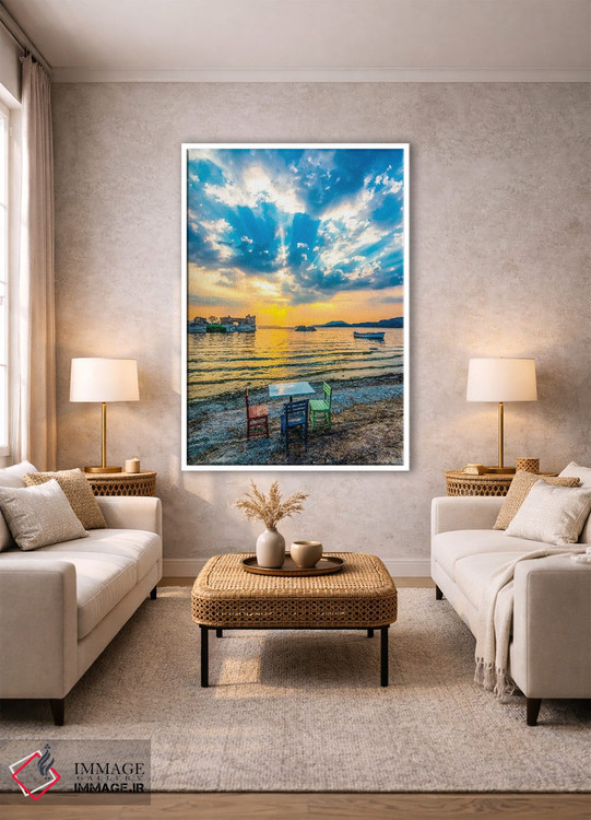 تابلو دکوراتیو غروب دریاچه ۳ اثر نجدت دوزن - D1W