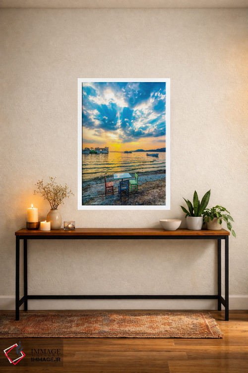 تابلو دکوراتیو غروب دریاچه ۳ اثر نجدت دوزن - D4W