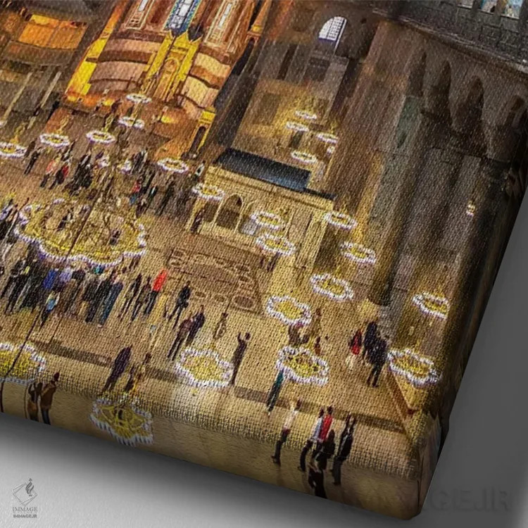 تابلو دکوراتیو ایاصوفیه اثر نجدت دوزن - نمای نزدیک بافت بوم