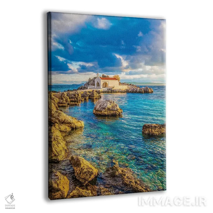 تابلو دکوراتیو جزیره خیوس اثر نجدت دوزن - نمای پرسپکتیو محصول