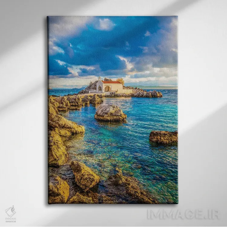 تابلو دکوراتیو جزیره خیوس اثر نجدت دوزن - نمای روبهرو روی دیوار