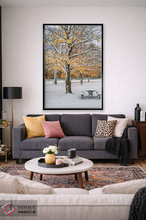 تابلو دکوراتیو پاییز و برف اثر نجدت دوزن - D1B