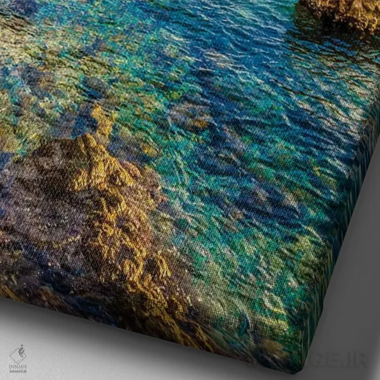 تابلو دکوراتیو جزیره خیوس اثر نجدت دوزن - نمای نزدیک بافت بوم