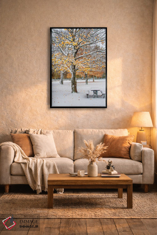 تابلو دکوراتیو پاییز و برف اثر نجدت دوزن - D3B