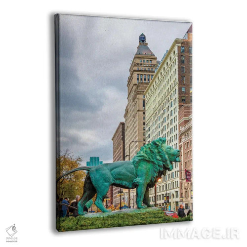 تابلو دکوراتیو شیر شیکاگو اثر نجدت دوزن - نمای پرسپکتیو محصول