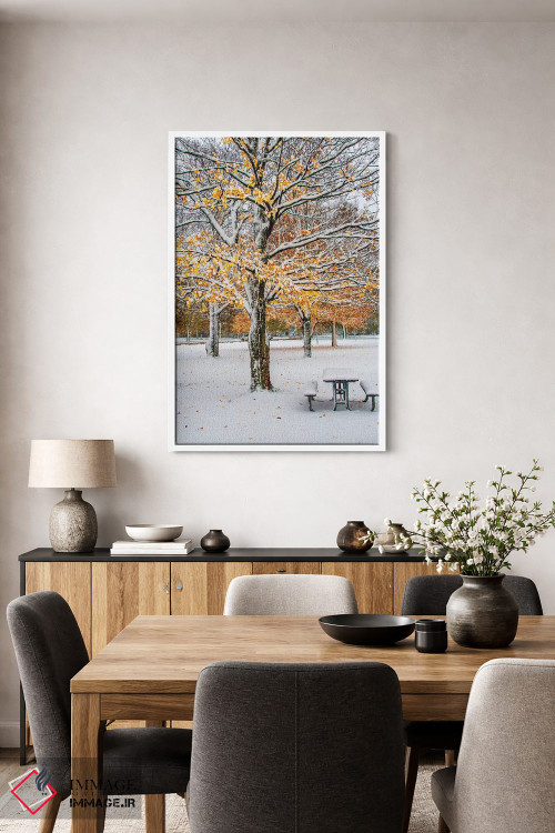 تابلو دکوراتیو پاییز و برف اثر نجدت دوزن - D2W