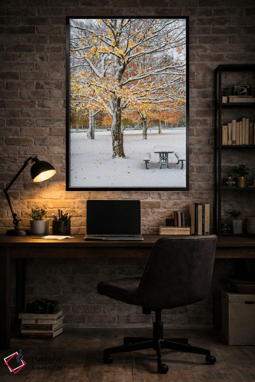 تابلو دکوراتیو پاییز و برف اثر نجدت دوزن - D4B