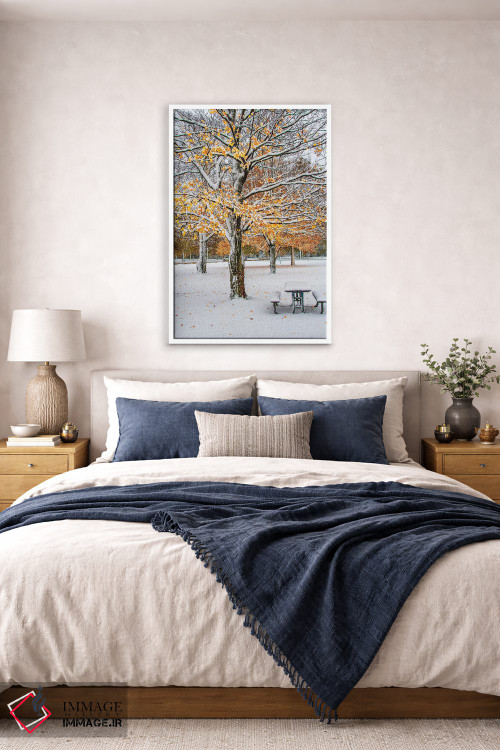 تابلو دکوراتیو پاییز و برف اثر نجدت دوزن - D5W
