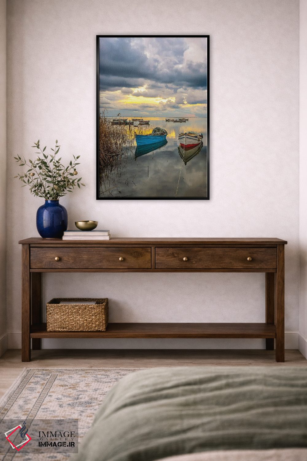 تابلو دکوراتیو ابرها و قایق ها اثر نجدت دوزن - D4B