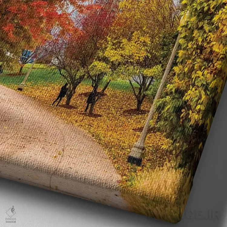 تابلو دکوراتیو آسمان خراش ها در شیکاگو اثر نجدت دوزن - نمای نزدیک بافت بوم