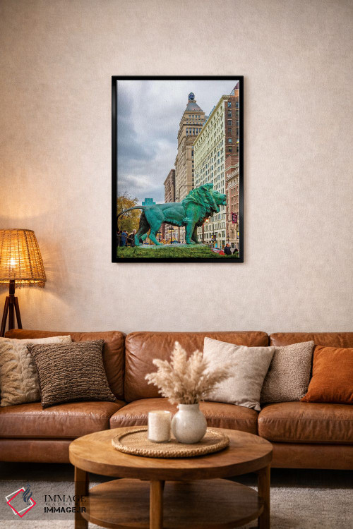 تابلو دکوراتیو شیر شیکاگو اثر نجدت دوزن - D4B