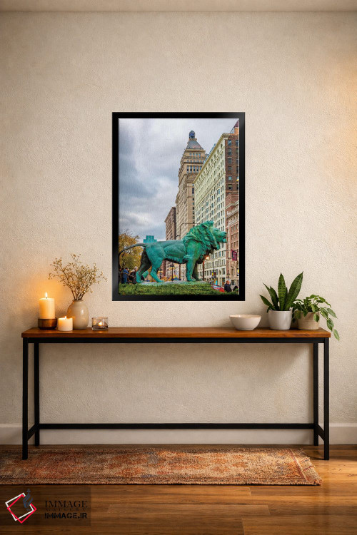 تابلو دکوراتیو شیر شیکاگو اثر نجدت دوزن - D5B