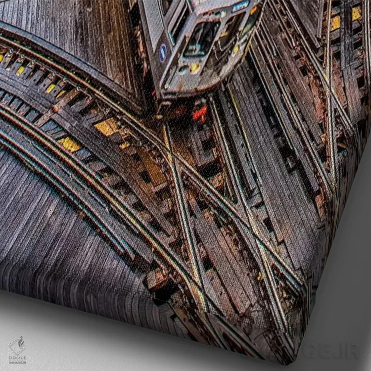 تابلو دکوراتیو لوپ شیکاگو اثر نجدت دوزن - نمای نزدیک بافت بوم