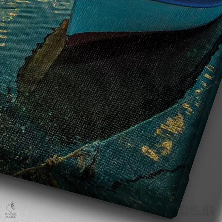 تابلو دکوراتیو زیبایی پرتوهای خورشید اثر نجدت دوزن - نمای نزدیک بافت بوم