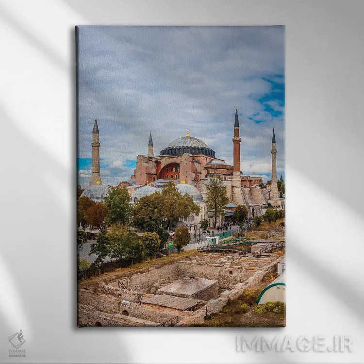 تابلو دکوراتیو Istanbul,ایاصوفیه، استانبول اثر نجدت دوزن - نمای روبهرو روی دیوار