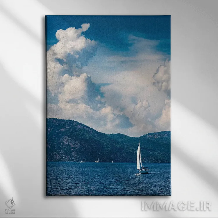 تابلو دکوراتیو دنیای آبی اثر نجدت دوزن - نمای روبهرو روی دیوار