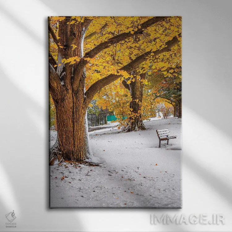 تابلو دکوراتیو پاییز و زمستان اثر نجدت دوزن - نمای روبهرو روی دیوار