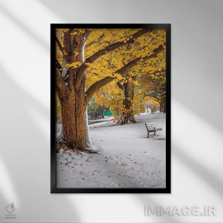 تابلو دکوراتیو پاییز و زمستان اثر نجدت دوزن - نمای قابدار مشکی