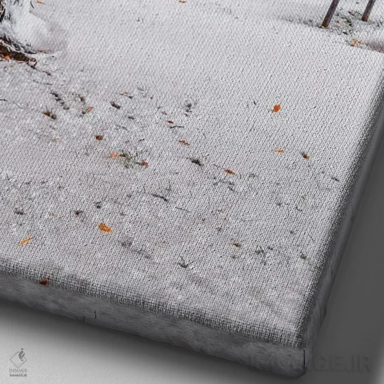 تابلو دکوراتیو پاییز و زمستان اثر نجدت دوزن - نمای نزدیک بافت بوم