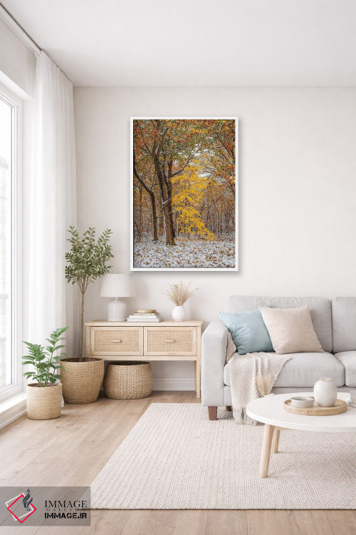 تابلو دکوراتیو سفید و زرد اثر نجدت دوزن - D3W