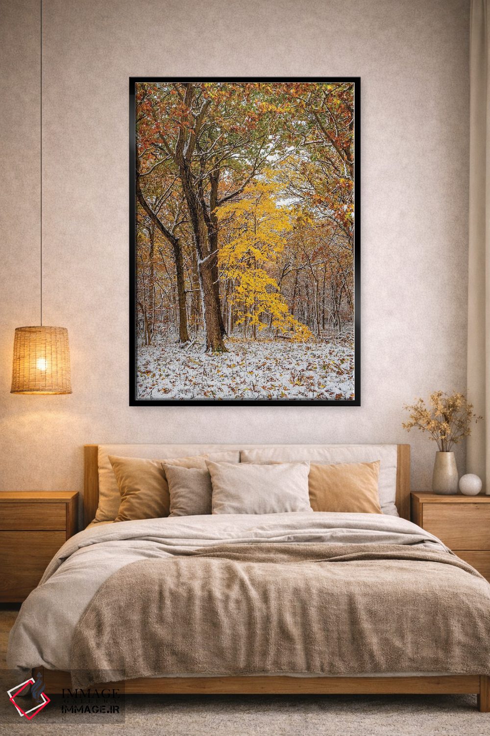 تابلو دکوراتیو سفید و زرد اثر نجدت دوزن - D2B