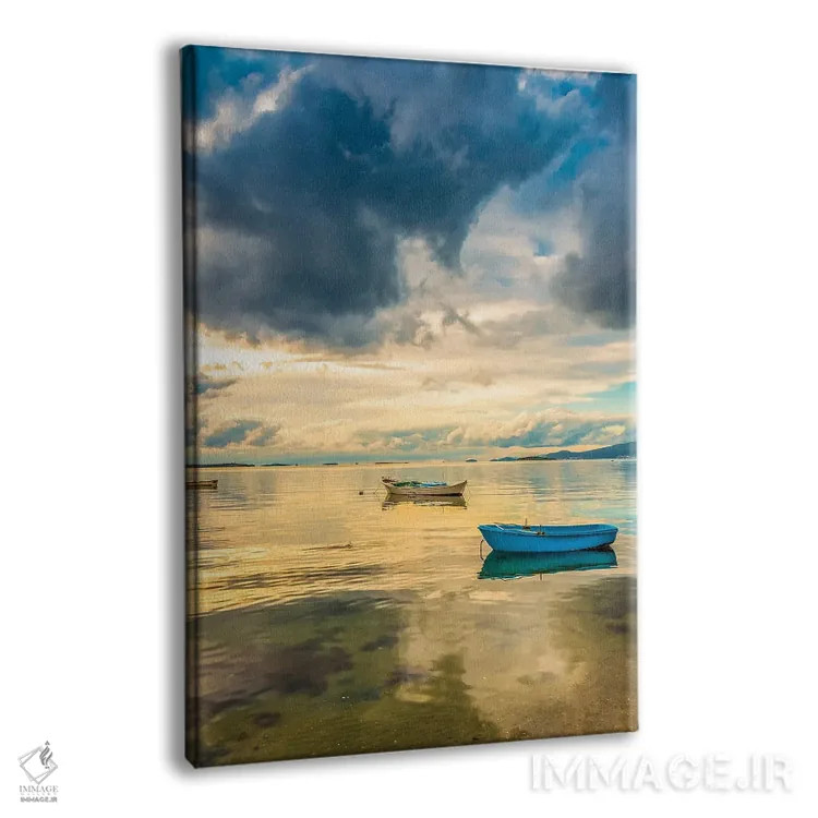 تابلو دکوراتیو قایق آبی اثر نجدت دوزن - نمای پرسپکتیو محصول