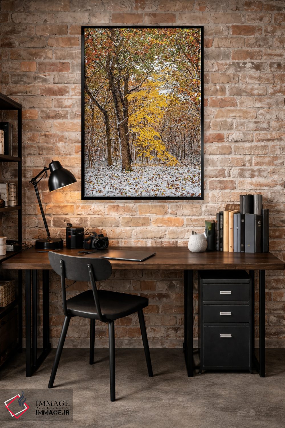 تابلو دکوراتیو سفید و زرد اثر نجدت دوزن - D5B