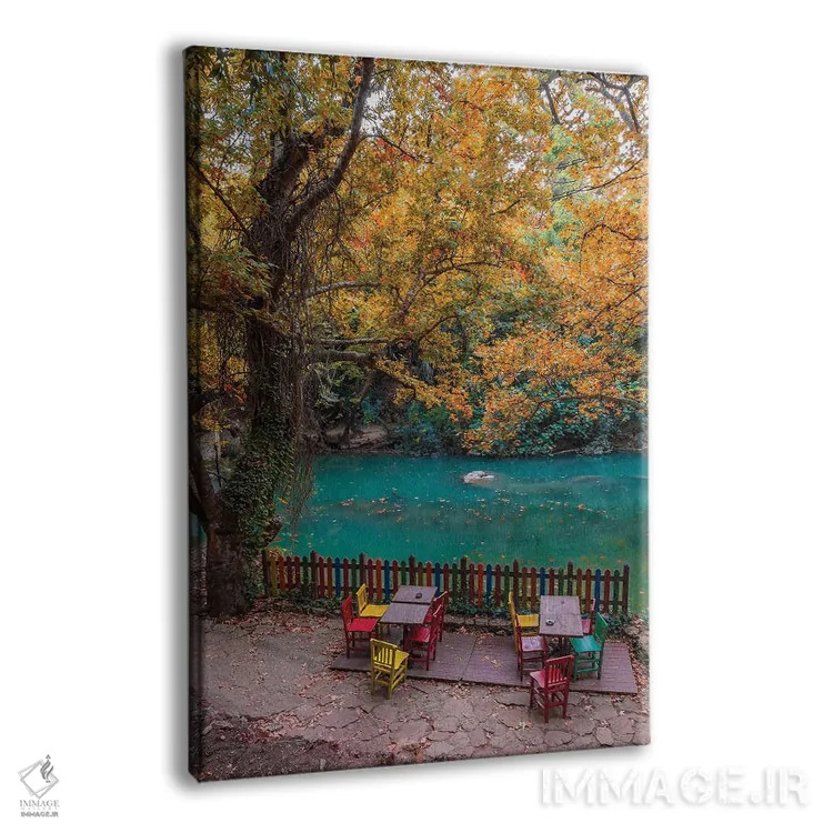 تابلو دکوراتیو پاییز در آبشار اثر نجدت دوزن - نمای پرسپکتیو محصول