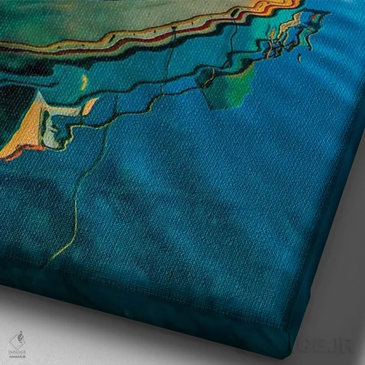 تابلو دکوراتیو پاتموس اثر نجدت دوزن - نمای نزدیک بافت بوم