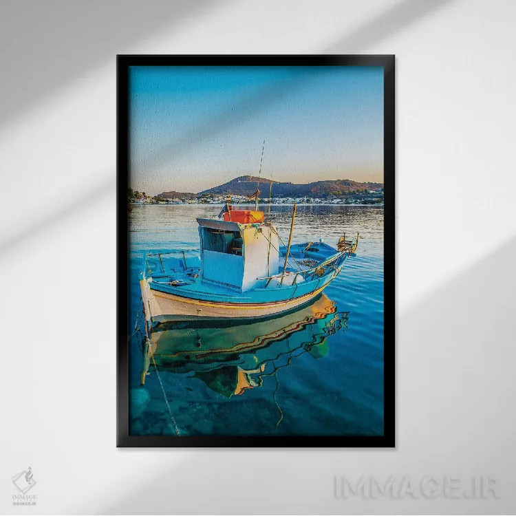 تابلو دکوراتیو پاتموس اثر نجدت دوزن - نمای قابدار مشکی