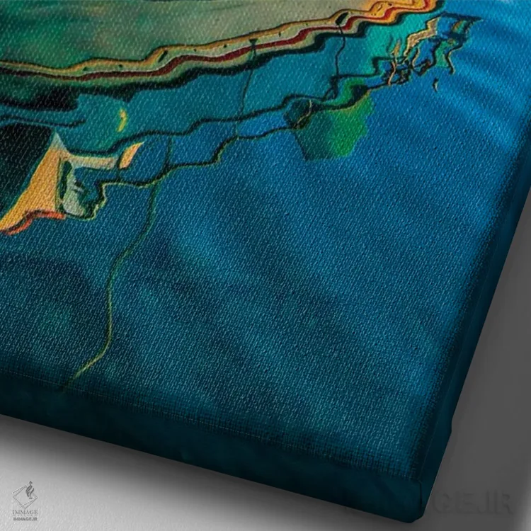 تابلو دکوراتیو پاتموس اثر نجدت دوزن - نمای نزدیک بافت بوم