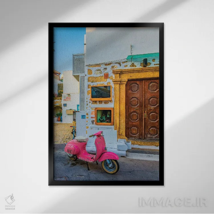 تابلو دکوراتیو پاتموس اثر نجدت دوزن - نمای قابدار مشکی