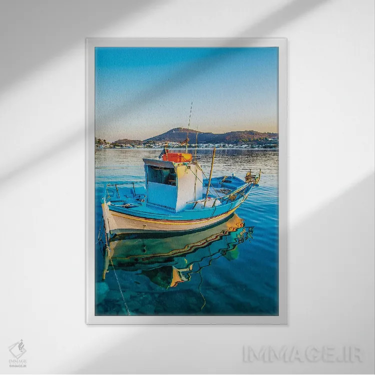 تابلو دکوراتیو پاتموس اثر نجدت دوزن - نمای قابدار سفید