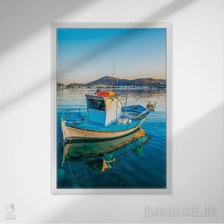 تابلو دکوراتیو پاتموس اثر نجدت دوزن - نمای قابدار سفید