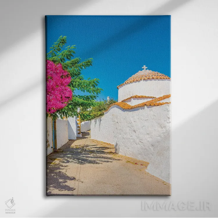 تابلو دکوراتیو پاتموس اثر نجدت دوزن - نمای روبهرو روی دیوار