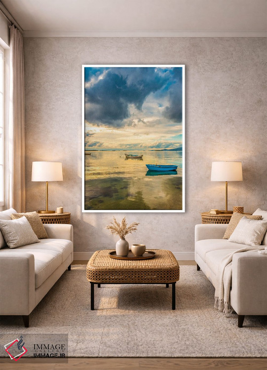 تابلو دکوراتیو قایق آبی اثر نجدت دوزن - D1W