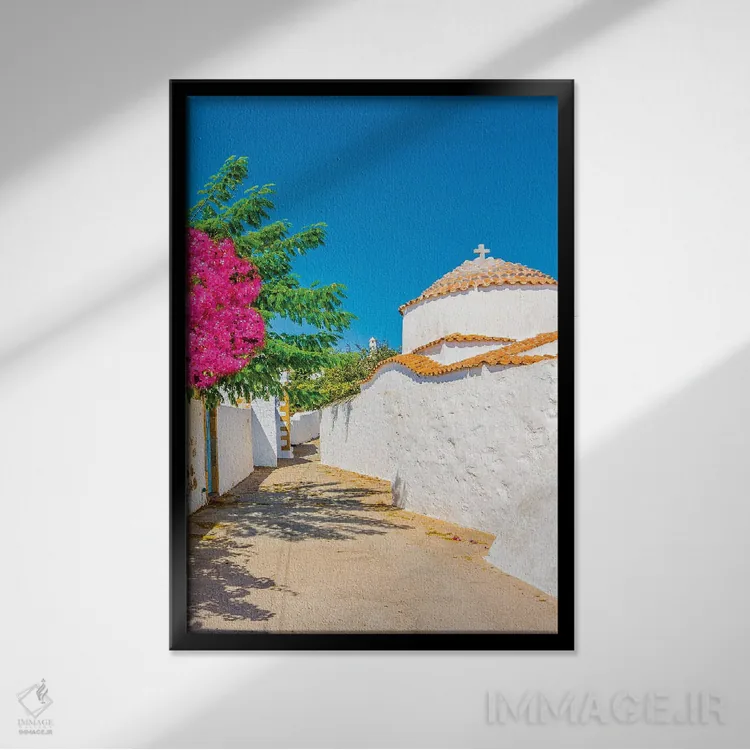 تابلو دکوراتیو پاتموس اثر نجدت دوزن - نمای قابدار مشکی