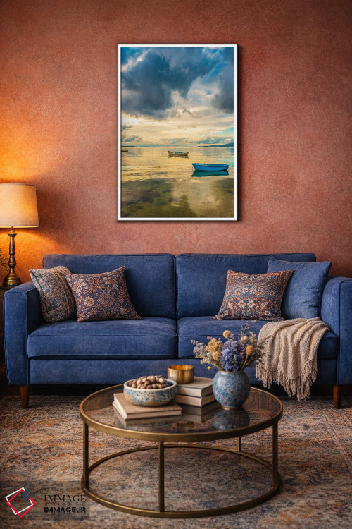 تابلو دکوراتیو قایق آبی اثر نجدت دوزن - D2W