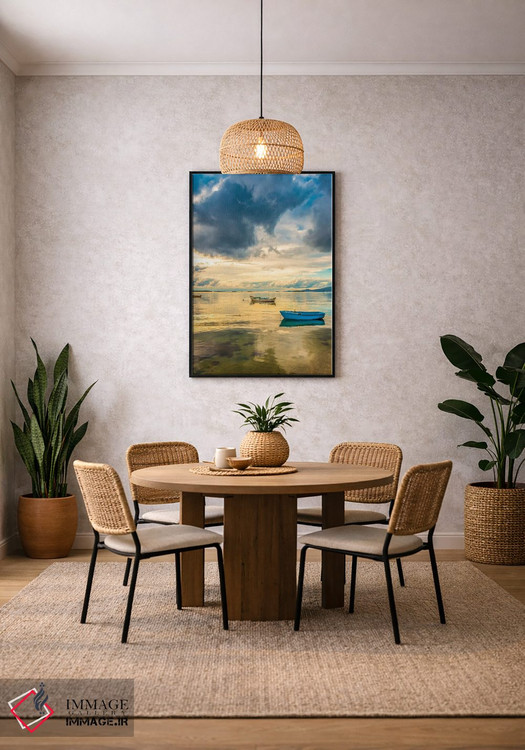 تابلو دکوراتیو قایق آبی اثر نجدت دوزن - D3B