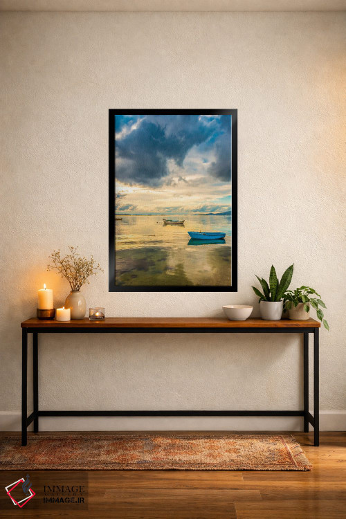 تابلو دکوراتیو قایق آبی اثر نجدت دوزن - D4B