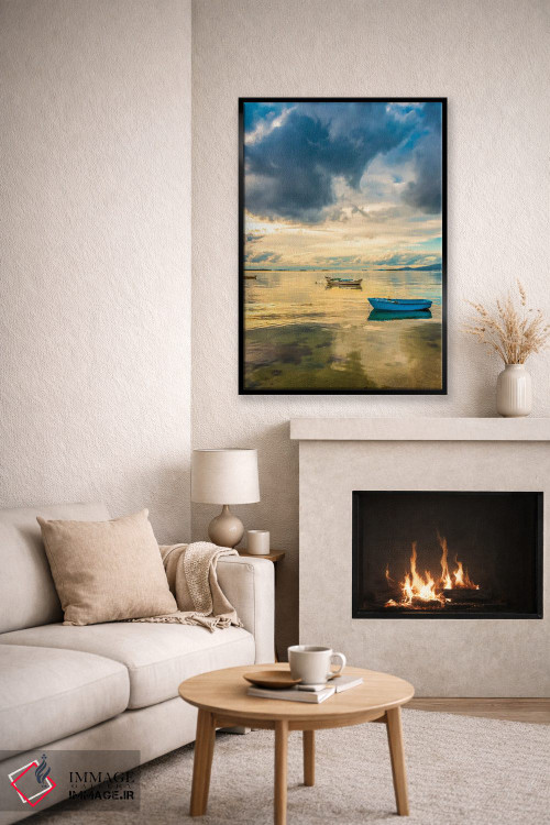 تابلو دکوراتیو قایق آبی اثر نجدت دوزن - D6B