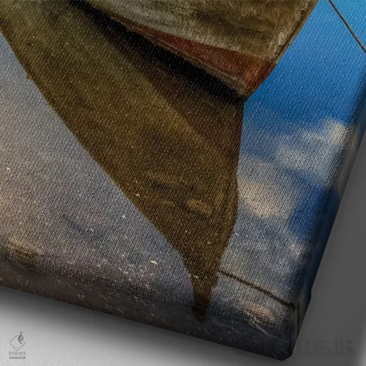 تابلو دکوراتیو دریاچه I اثر نجدت دوزن - نمای نزدیک بافت بوم