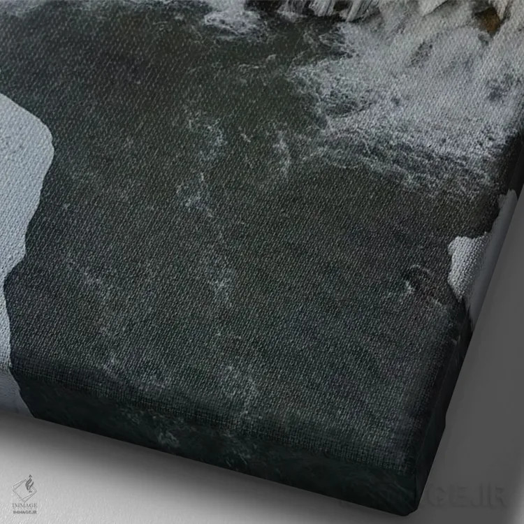 تابلو دکوراتیو آبشار مرادیه اثر نجدت دوزن - نمای نزدیک بافت بوم